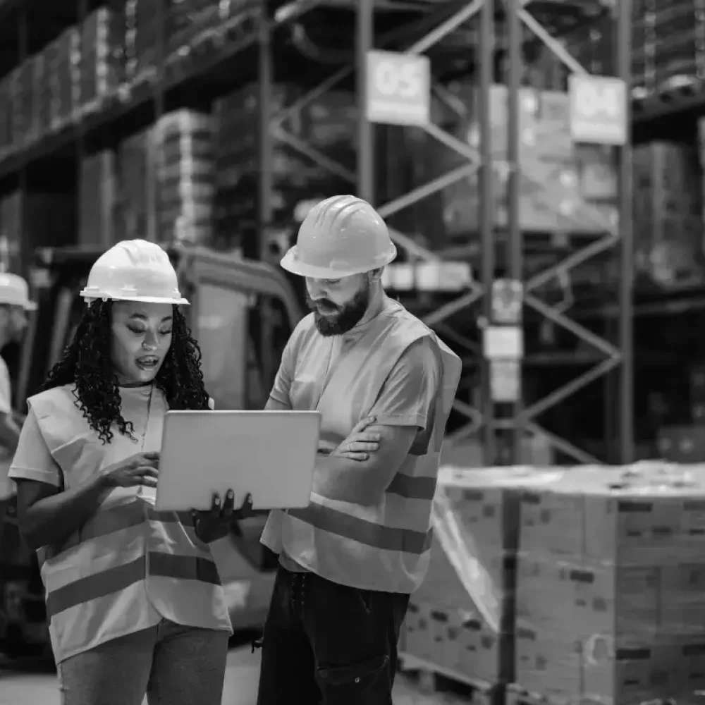 eCommerce Fulfillment - Two workers analysing reports