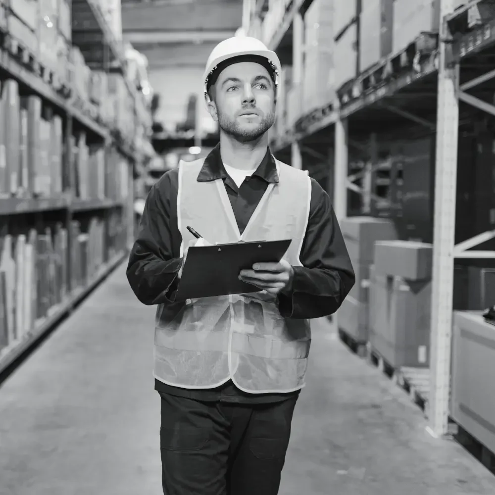 in-Store Fulfillment - Male worker reporting products